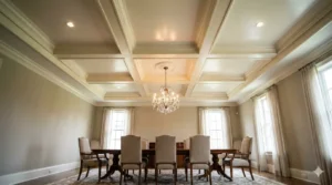 coffered dining room ceiling with symmetrical panels 695e1bb1ad12f
