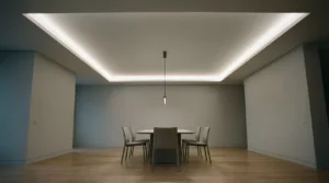 minimalist dining room ceiling with hidden led strips ambient modern luxury 695e1bad97365